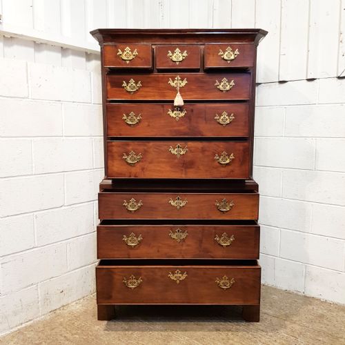 fig 2. ANTIQUE 18TH CENTURY MAHOGANY CHEST ON CHEST C1780