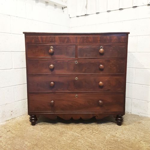 fig 1. ANTIQUE EARLY VICTORIAN MAHOGANY CHEST OF DRAWERS WITH SECRET DRAWER C1850