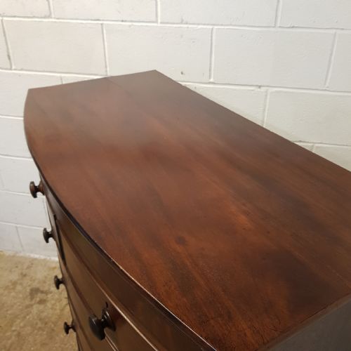 fig 2. ANTIQUE VICTORIAN BOW FRONT MAHOGANY CHEST OF DRAWERS C 1860