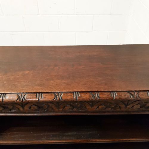 fig 2. ANTIQUE VICTORIAN CARVED OAK OPEN BOOKCASE C1880