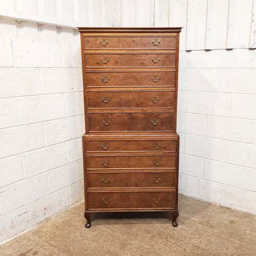 ANTIQUE URR WALNUT CHEST ON CHEST C1920 - ADDITIONAL PHOTO 6