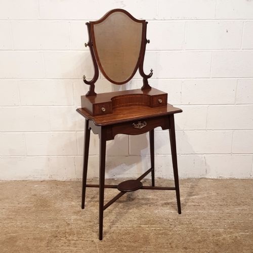 Unusual Antique Edwardian Small Mahogany Dressing Table C1900