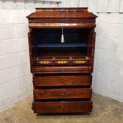 ANTIQUE 19TH CENTURY BIEDERMEIER MAHOGANY CABINET C1860 - ADDITIONAL PHOTO 2