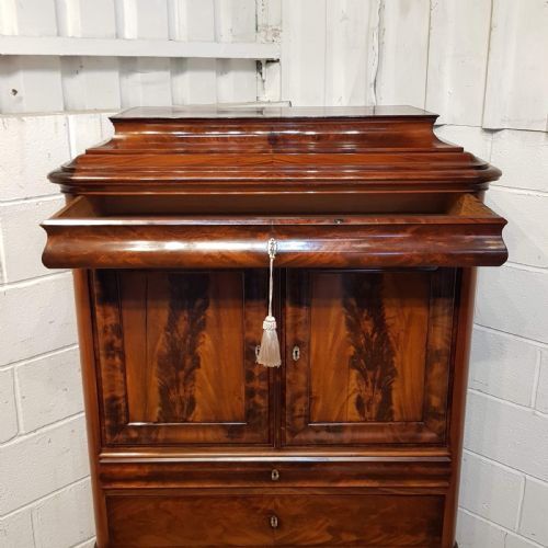 ANTIQUE 19TH CENTURY BIEDERMEIER MAHOGANY CABINET C1860 - ADDITIONAL PHOTO 5