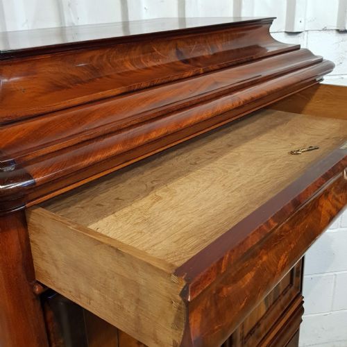 ANTIQUE 19TH CENTURY BIEDERMEIER MAHOGANY CABINET C1860 - ADDITIONAL PHOTO 6
