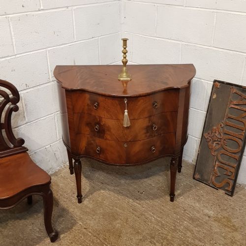 antique mahogany bombe chest of drawers c1920 - CATEGORY: ANTIQUE CHEST OF DRAWERS - DATED 1920