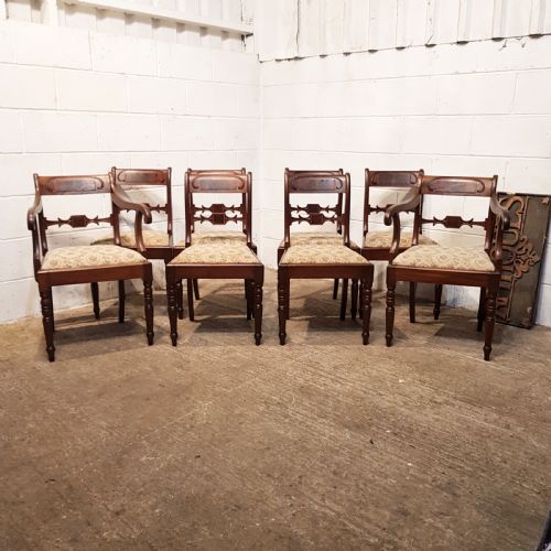 Antique Set Eight 18th  Century Mahogany Dining Chairs C1780