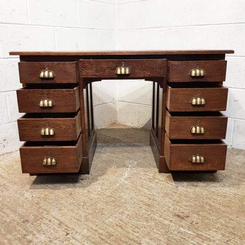 fig 2. ANTIQUE VICTORIAN OAK TWIN PEDESTAL DESK C1890