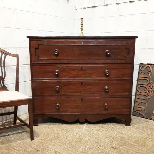 Antique Early Victorian Mahogany Chest of Drawers C1850