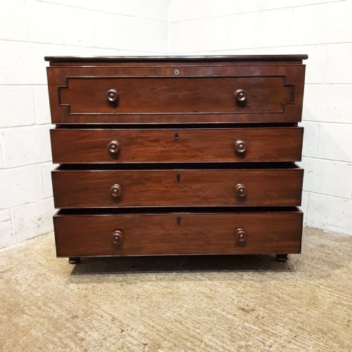 fig 2. ANTIQUE EARLY VICTORIAN MAHOGANY CHEST OF DRAWERS C1850