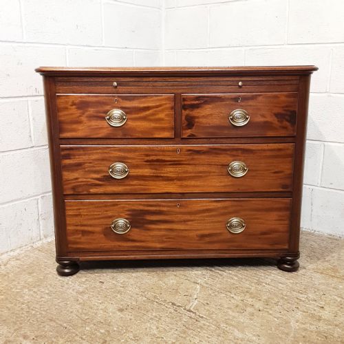 fig 1. ANTIQUE EARLY VICTORIAN MAHOGANY BACHELORS CHEST OF DRAWERS C1840