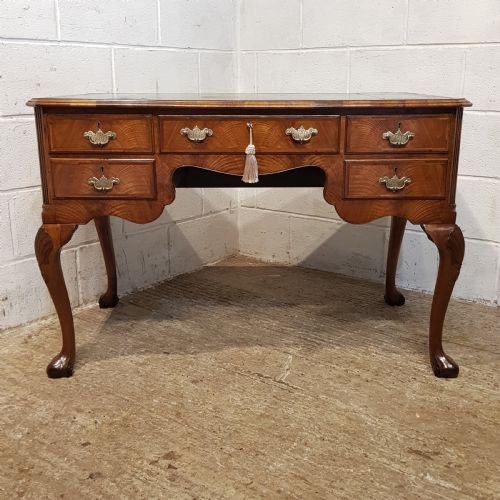 fig 1. ANTIQUE BURR WALNUT QUEEN ANNE DESK C1920