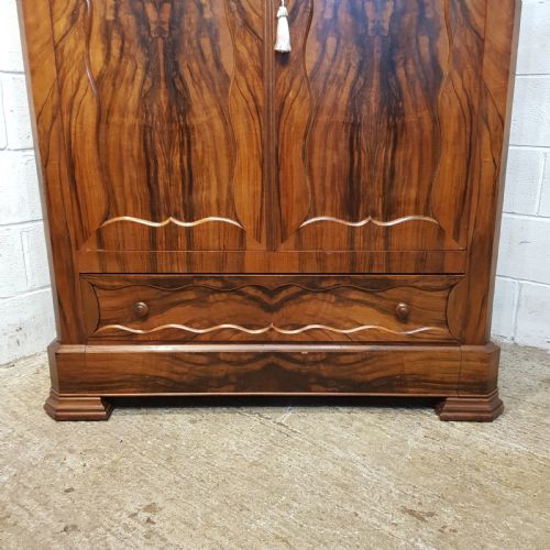 fig 2. ANTIQUE 18TH CENT BIEDERMEIER BURR WALNUT DOUBLE ARMOIRE C1840