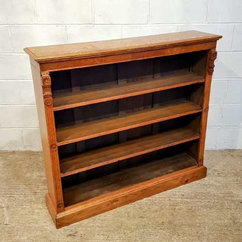 fig 1. AN ANTIQUE EDWARDIAN OAK OPEN BOOKCASE C1900