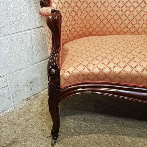 fig 1. AN ANTIQUE FRENCH VICTORIAN MAHOGANY FRAMED SOFA C1890