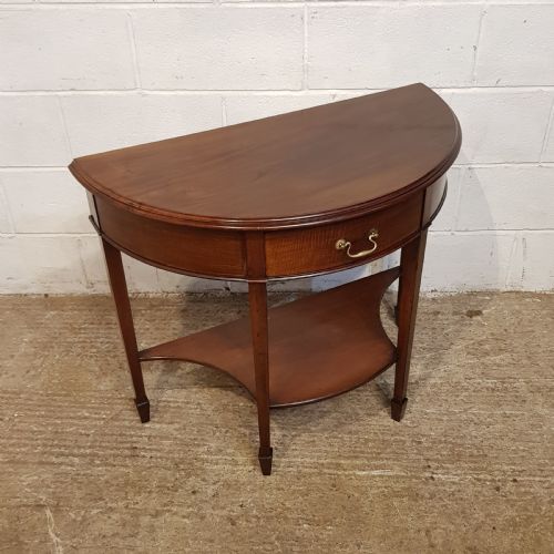 fig 2. AN ANTIQUE EDWARDIAN MAHOGANY DEMI LUNE CONSOLE SIDE TABLE