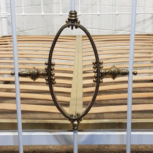 fig 1. AN ANTIQUE VICTORIAN BRASS AND IRON DOUBLE BEDSTEAD C1880
