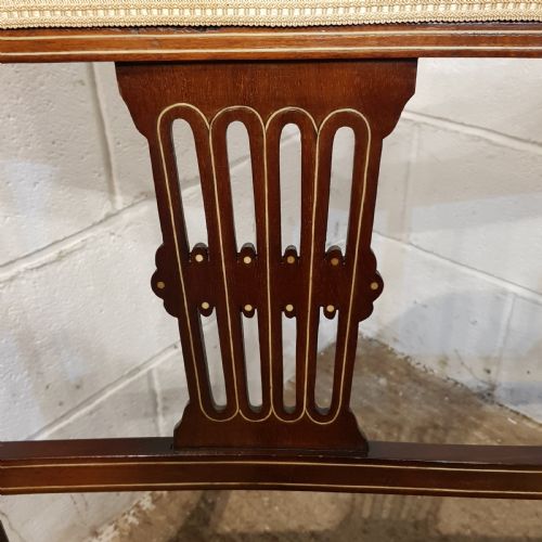 fig 2. AN ANTIQUE EDWARDIAN MAHOGANY INLAID SALON SOFA C1900