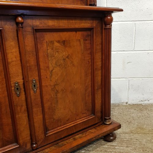 fig 1. AN ANTIQUE BURR WALNUT BIEDERMERE BOOKCASE C1880