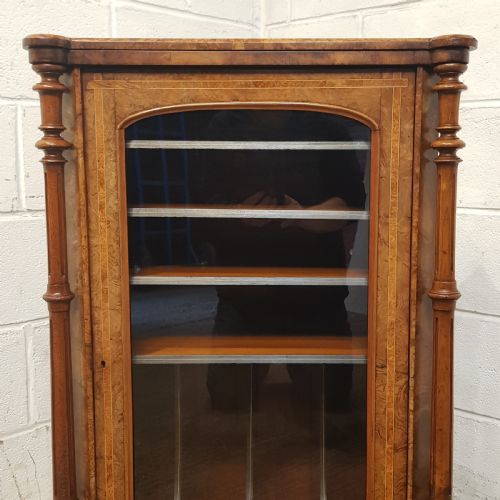 fig 1. AN ANTIQUE VICTORIAN BURR WALNUT MUSIC CABINET C1880