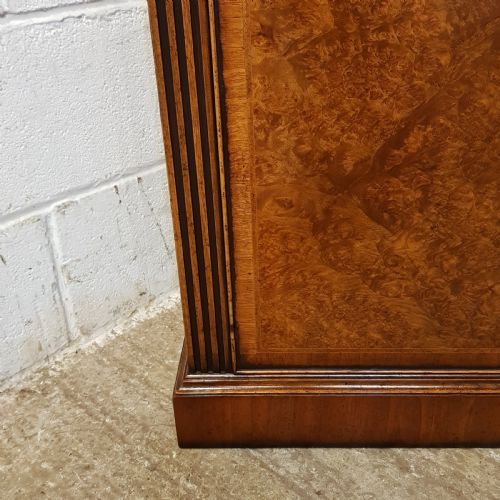 fig 1. AN ANTIQUE WALNUT TALL NARROW OPEN BOOKCASE OR CUPBOARD C1920