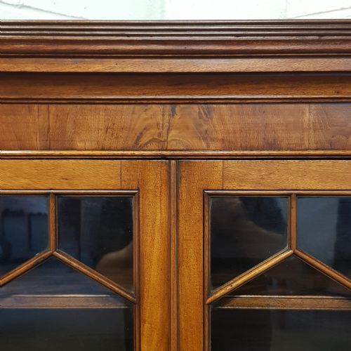 fig 1. AN ANTIQUE REGENCY MAHOGANY ASTRICAL GLAZED BOOKCASE C1810