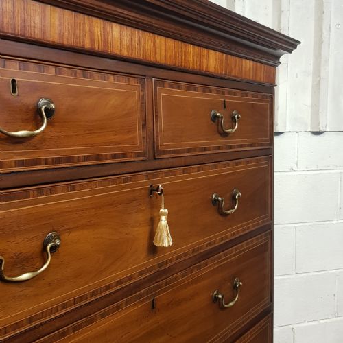 fig 2. AN ANTIQUE GEORGE 3rd MAHOGANY CHEST ON CHEST WITH SECRETAIRE C1780