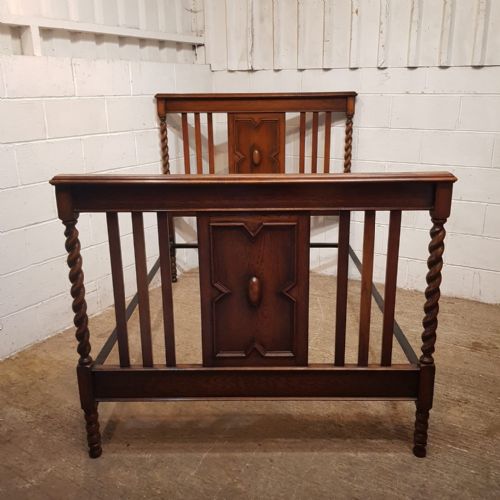 An Antique Oak Double Bed C1920