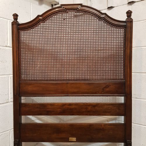 fig 1. BY HEALS OF LONDON AN ANTIQUE PAIR OF WALNUT FRAMED SINGLE BEDS WITH BERGERE PANELS C1900
