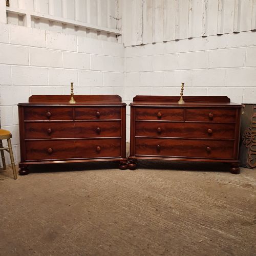 A Pair of Victorian Mahogany Three Height Chest of Drawers C1880