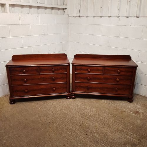fig 2. A PAIR OF VICTORIAN MAHOGANY THREE HEIGHT CHEST OF DRAWERS C1880