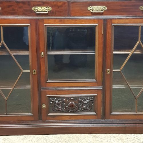 fig 1. AN ANTIQUE LATE VICTORIAN GLAZED BOOKCASE C1890