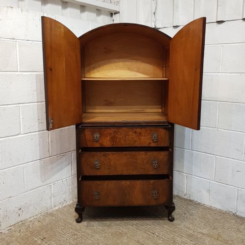 A BEAUTIFUL 1920'S BURR WALNUT TALLBOY - ADDITIONAL PHOTO 7