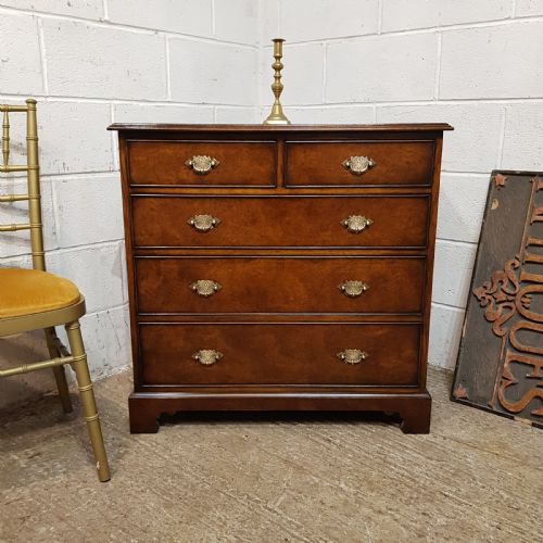An Antique 4 Height Burr Walnut Chest of Drawers C1920