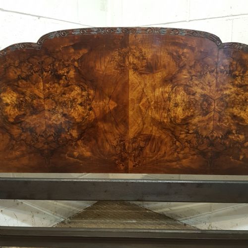 fig 2. AN ANTIQUE ART DECO BURR WALNUT DOUBLE BEDSTEAD C1920