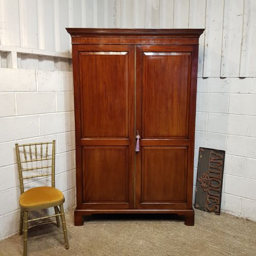 An Antique Regency Mahogany Double Wardrobe C1810