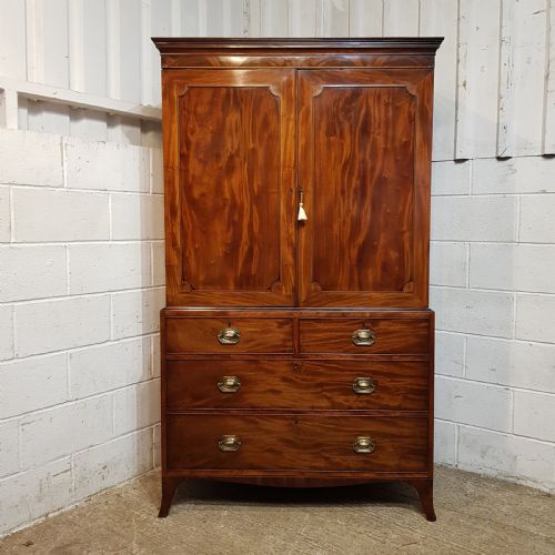 An Antique George 3rd Mahogany Clothes Press C1800