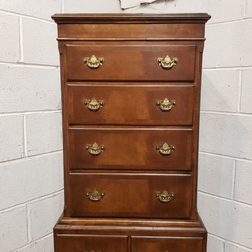 fig 2. AN ANTIQUE WALNUT DWARF CHEST ON CHEST C1920