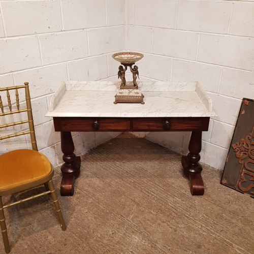 An Antique Victorian Mahogany Marble Washstand C1880