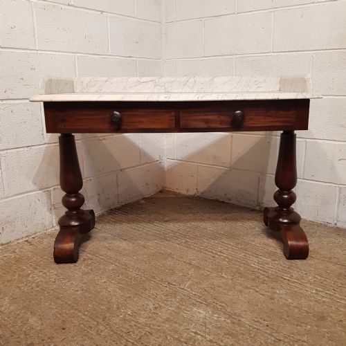 fig 1. AN ANTIQUE VICTORIAN MAHOGANY MARBLE WASHSTAND C1880