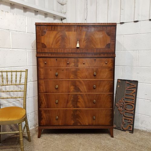 An Antique Walnut Tallboy Chest C1920