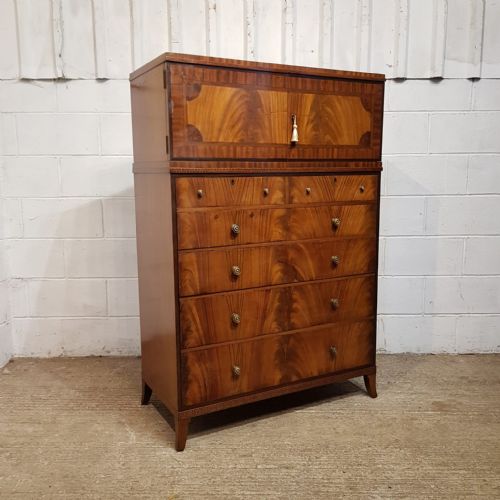 fig 1. AN ANTIQUE WALNUT TALLBOY CHEST C1920