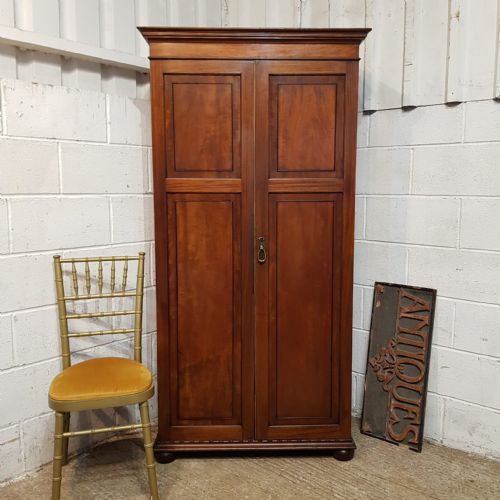 A Small Edwardian Mahogany Double Fitted Wardrobe C1900