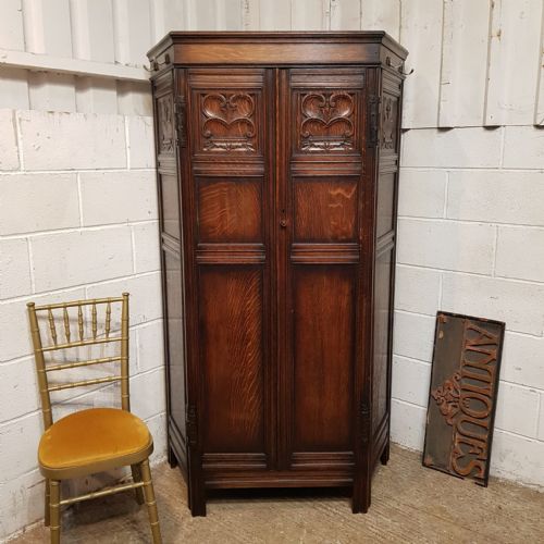 An Antique Oak Hall Wardrobe C1920