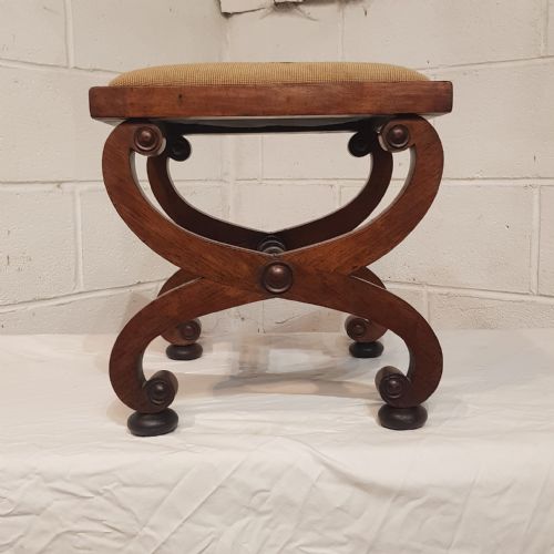 fig 1. AN ANTIQUE PAIR OF WALNUT STOOLS C1880