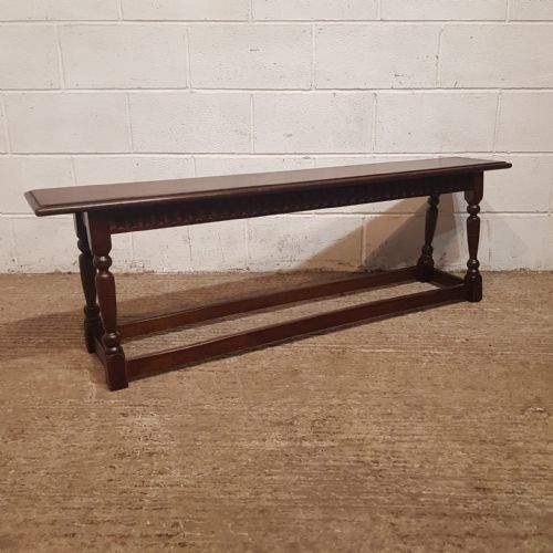 A PAIR OF ANTIQUE OAK BENCHES C1920 - ADDITIONAL PHOTO 1