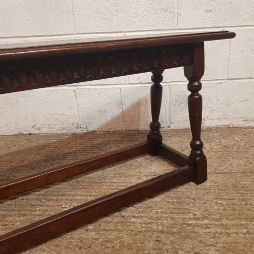 A PAIR OF ANTIQUE OAK BENCHES C1920 - ADDITIONAL PHOTO 2