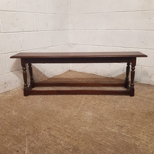 A PAIR OF ANTIQUE OAK BENCHES C1920 - ADDITIONAL PHOTO 3