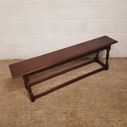 A PAIR OF ANTIQUE OAK BENCHES C1920 - ADDITIONAL PHOTO 6