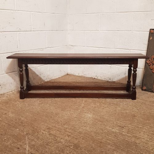 A PAIR OF ANTIQUE OAK BENCHES C1920 - ADDITIONAL PHOTO 8